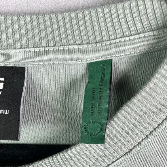 G Star Raw T-Shirt Mens XL Loose Fit Just the Product Heavyweight Crew Green - Picture 10 of 11